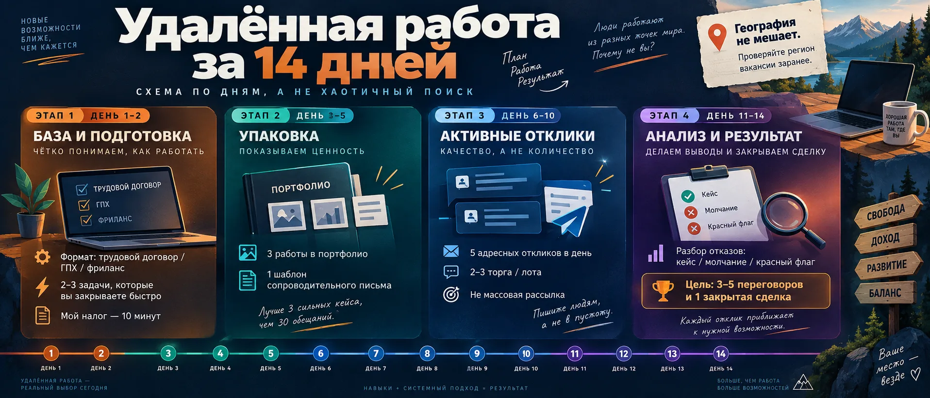 План поиска на две недели