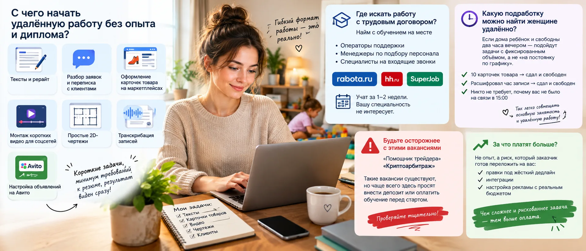 Какие удалённые задачи берут без опыта и специальности