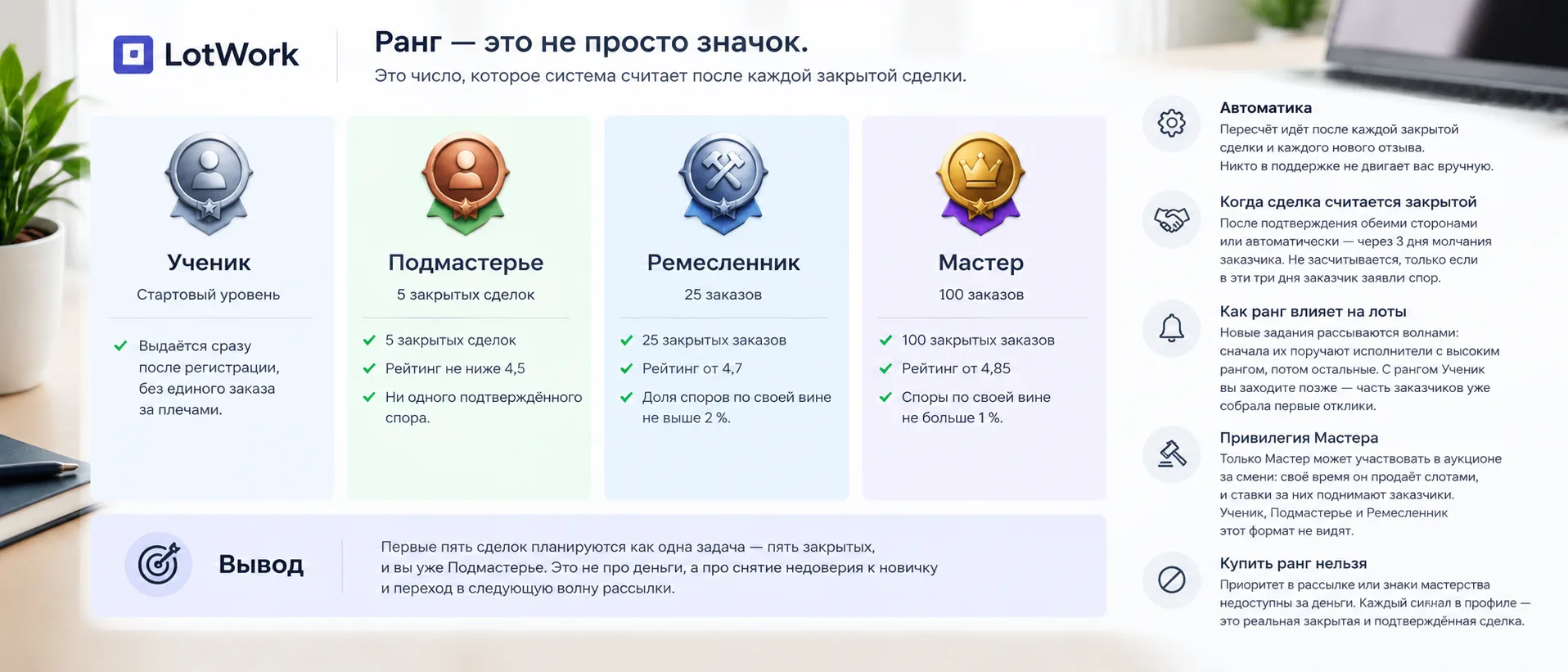 Как растёт репутация: ранги, рейтинг и почему их нельзя купить